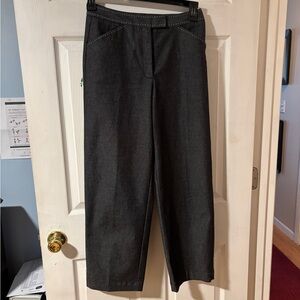 Talbots Black Denim-like Straight-Leg Ankle Pants with White Stitching Accents
